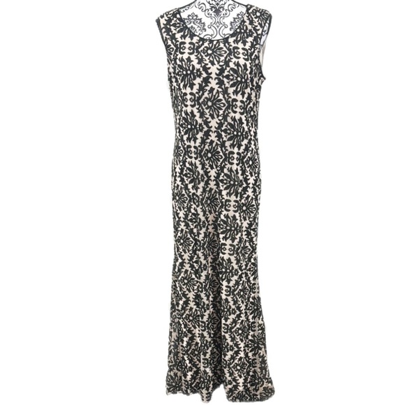 Chelsea & Violet Czarina Maryshka Romantic Vintage Maxi Dress Ivory Black - Picture 4 of 10